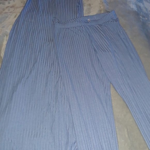 Blue Slit Legging pant set - Picture 3 of 4